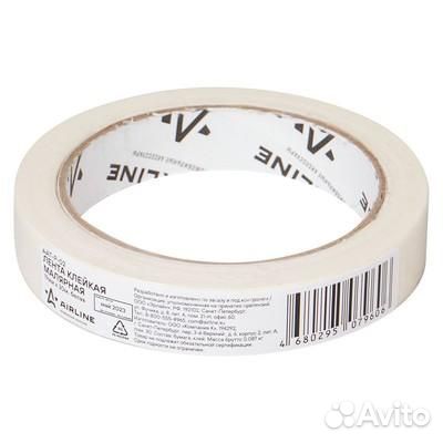 Лента клейкая малярная (скотч), 19 мм*30 м, белая