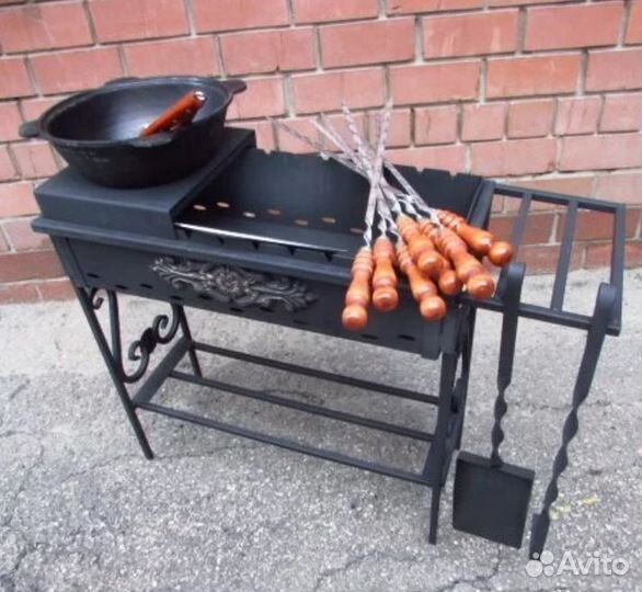 Мангал с подказанником+шампуры. Иркутск наличие. Р