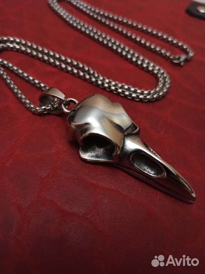 2 шт Кулон Череп ворона из стали