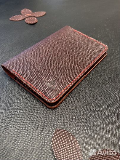 Обложка для документов и купюр Бордо