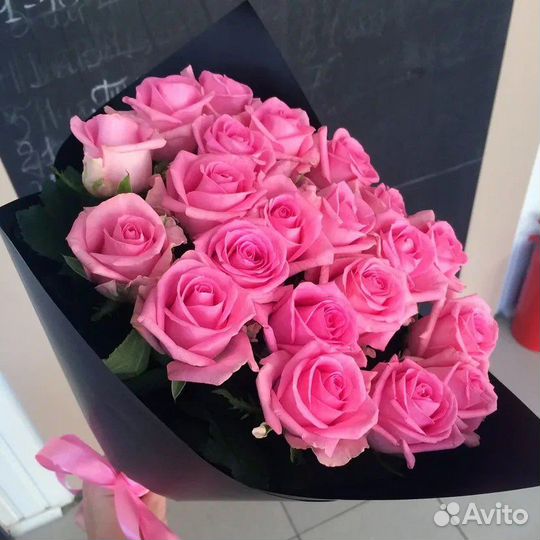 Букет из Розовой Розы 25шт с Доставкой