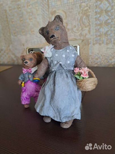 Ватные елочные игрушки. Медведи