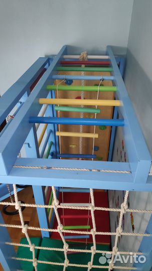 Детский спортивный комплекс для дома из дерева