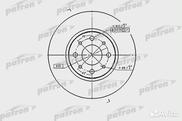 Patron PBD2686 Диск тормозной передн alfa romeo 14