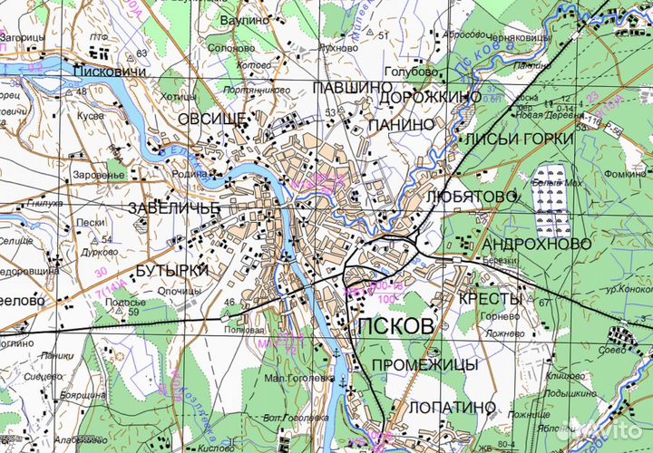 Топографическая карта Псковской области для Garmin