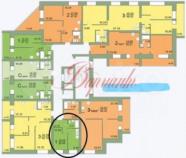 1-к. квартира, 26,5 м², 1/5 эт.
