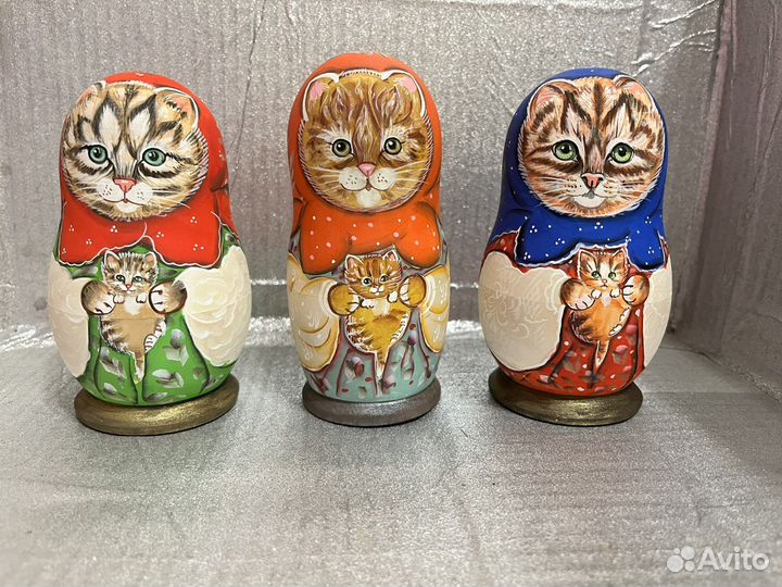 Матрёшка Кошка с котёнком 5 в 1