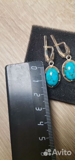 Серьги серебряные с бирюзой