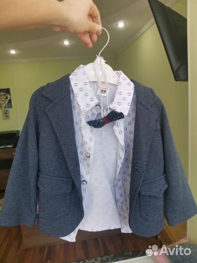 Пиджак с рубашкой на мальчика