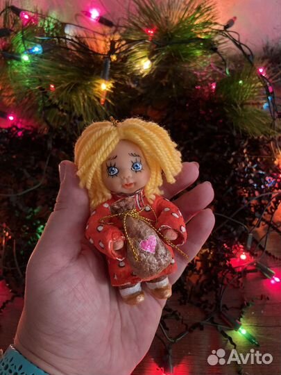 Ватные елочные игрушки домовенок Кузя