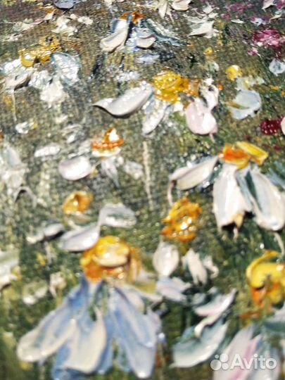 Картина Маслом Пейзаж Ромашки Поле