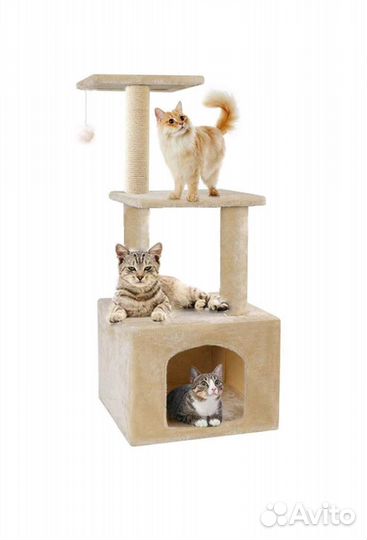 Домик для кошки с когтеточкой и лежанкой новый