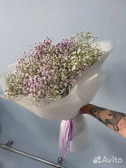Гипсофила, букет цветов, живые цветы
