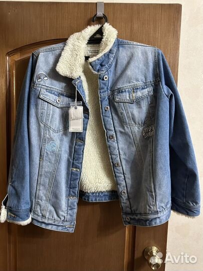 Джинсовая куртка утепленная 48