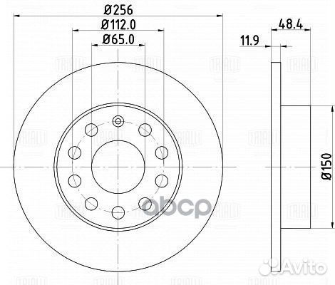 DF 180115 диск тормозной задний Audi A3 03,Sk