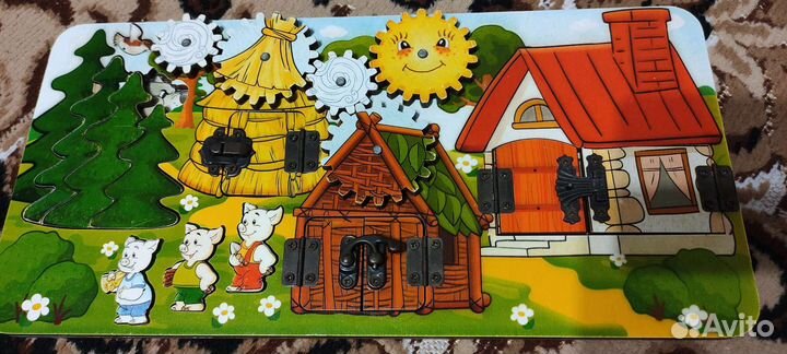 Деревянный бизиборд, развивающая игра