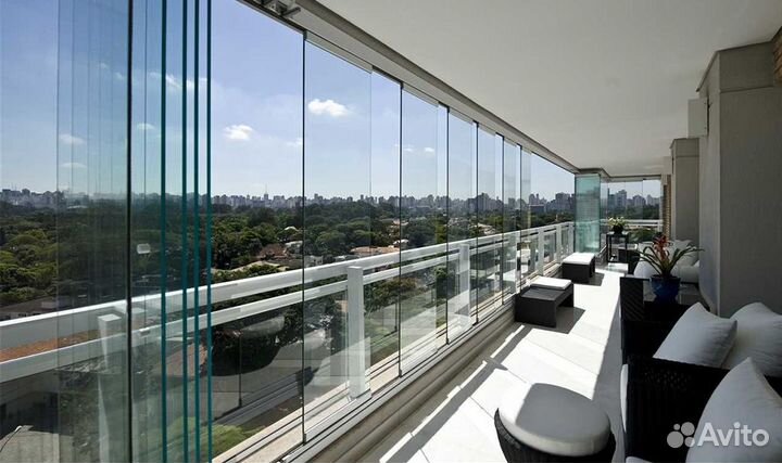 Раздвижное остекление балкона