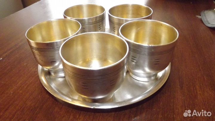 Набор мельхиоровых рюмок СССР