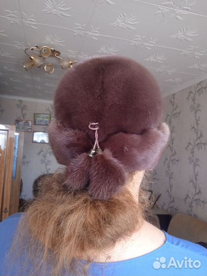 Шапка зимняя норковая женская