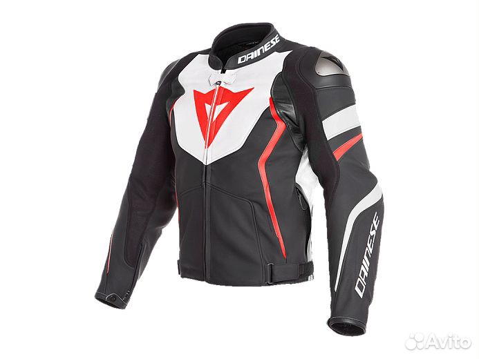 Мотокуртка кожаная dainese avro 4 white/fluo-RED