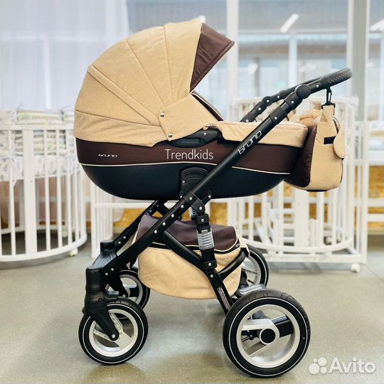 Коляска Riko Bruno/Brano 2в1 шоколад/капучино