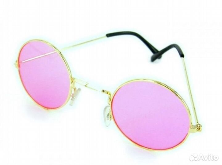 Очки Джона Леннона розовые Хиппи