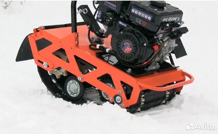 Мотобуксировщик 8 лс с санями. Диодная фара