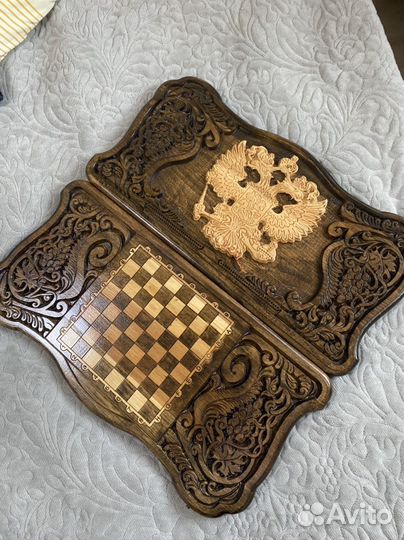 Нарды ручной работы российский герб