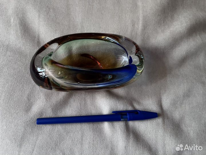 Пепельница - Вазочка Чешское Цветное Стекло