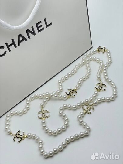 Chanel подвеска колье с жемчугом люкс