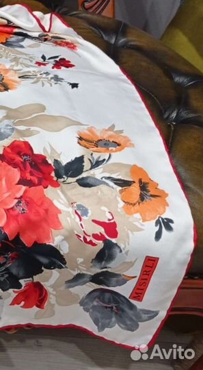 Шелковый платок misirli 95cm,ручной подгиб