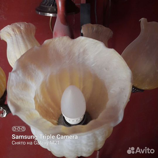 Люстра потолочная подвесная с 5 плафонами