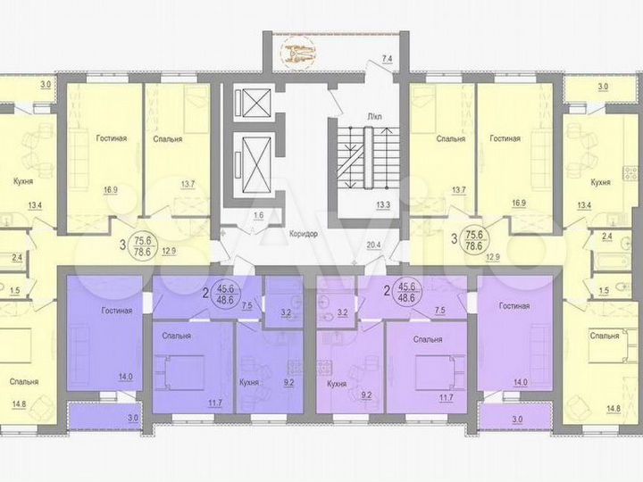 2-к. квартира, 48,6 м², 6/11 эт.