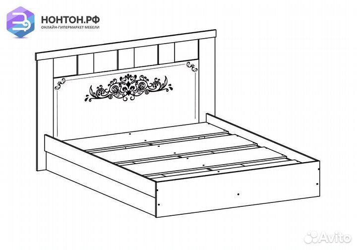 Кровать Жасмин дуб беленый / венге