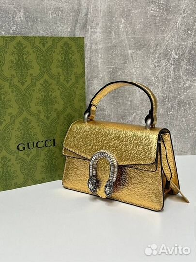 Новая женская сумка Gucci Dionysus золотая