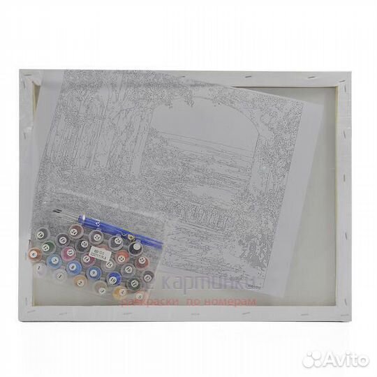 Картина по номерам 40x50 Розы с сиренью в корзине