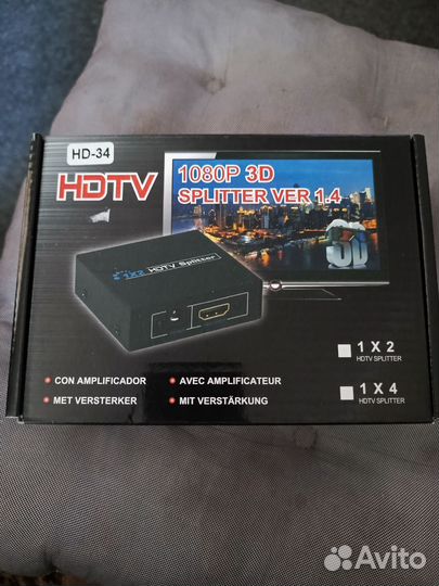 Разветвитель hdmi 1х2 hdtv splitter