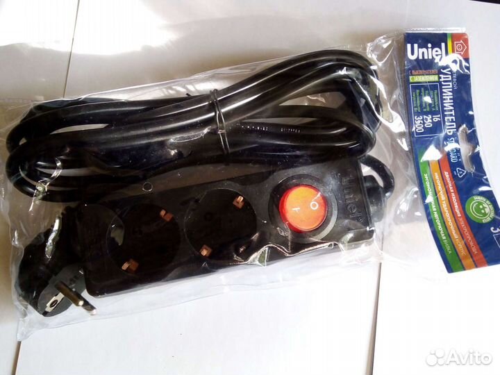 Удлинитель сетевой uniel(3 м) с заземлением, с кла