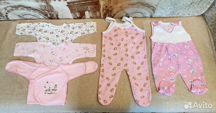 Пакет новых вещей для девочки от 0 до 3 месяцев