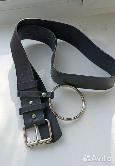 Ремень женский кожаный черный