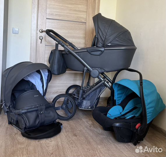 Коляска 3 в 1 AroTeam Belino Prima кожа