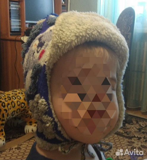 Зимняя шапка детская, на 1-3 года