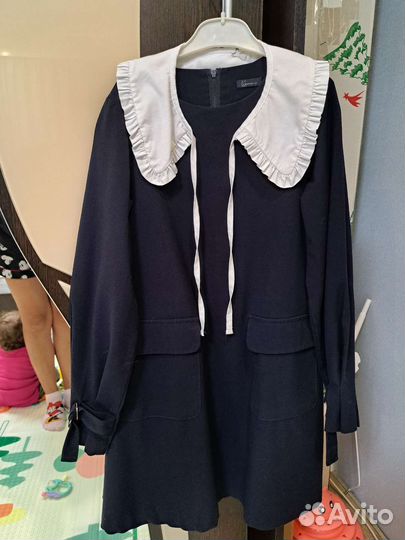 Платье школьное синее