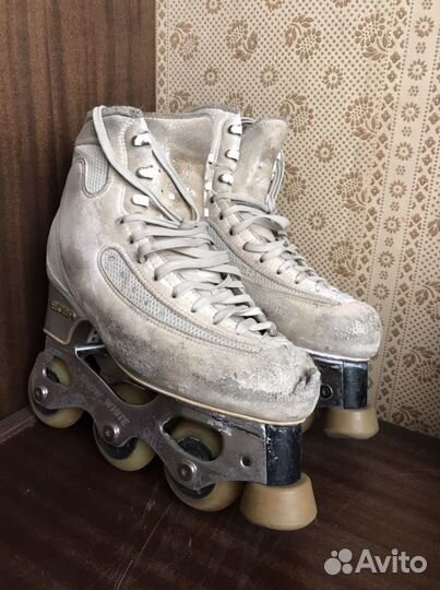 Роликовые коньки, ролики 235/230 snow white