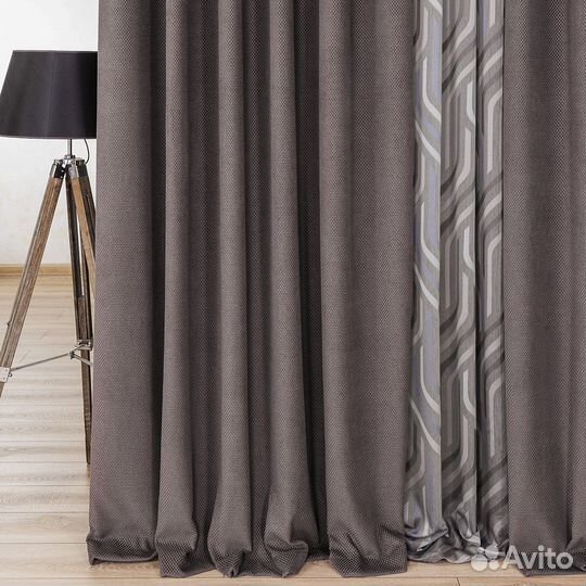 Премиум Шторы Ламия эспрессо новые на окна пошив