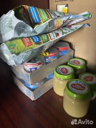 Мясное пюре Фрутоняня и Тёма, каша Малютка