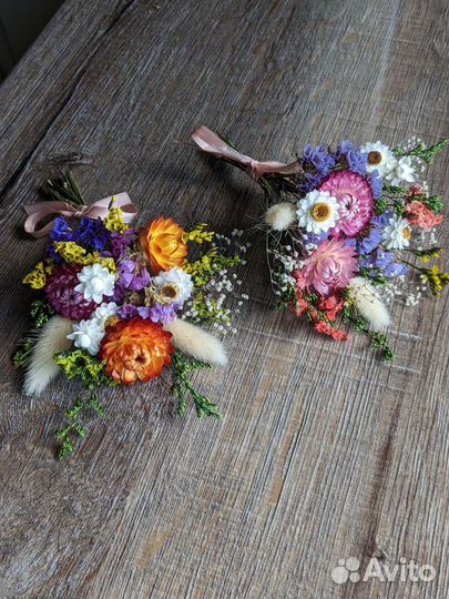 Мини-букетики из сухоцветов