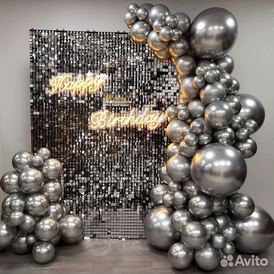 Паетки, фотозона блестящая