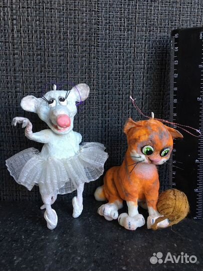 Елочные игрушки из ваты. Handmade