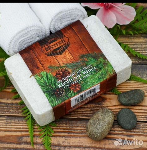 Соль брикет с ароматами 1,35 кг для бани и сауны